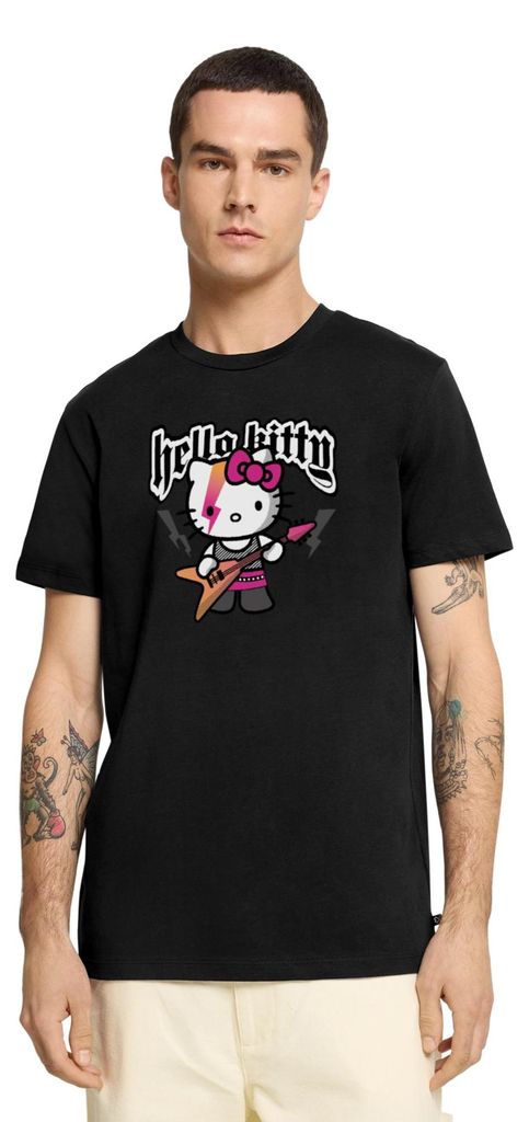 Spreadshirt Hello Kitty E-Gitarre Rock Style Männer Premium T-Shirt, 4XL, Schwarz