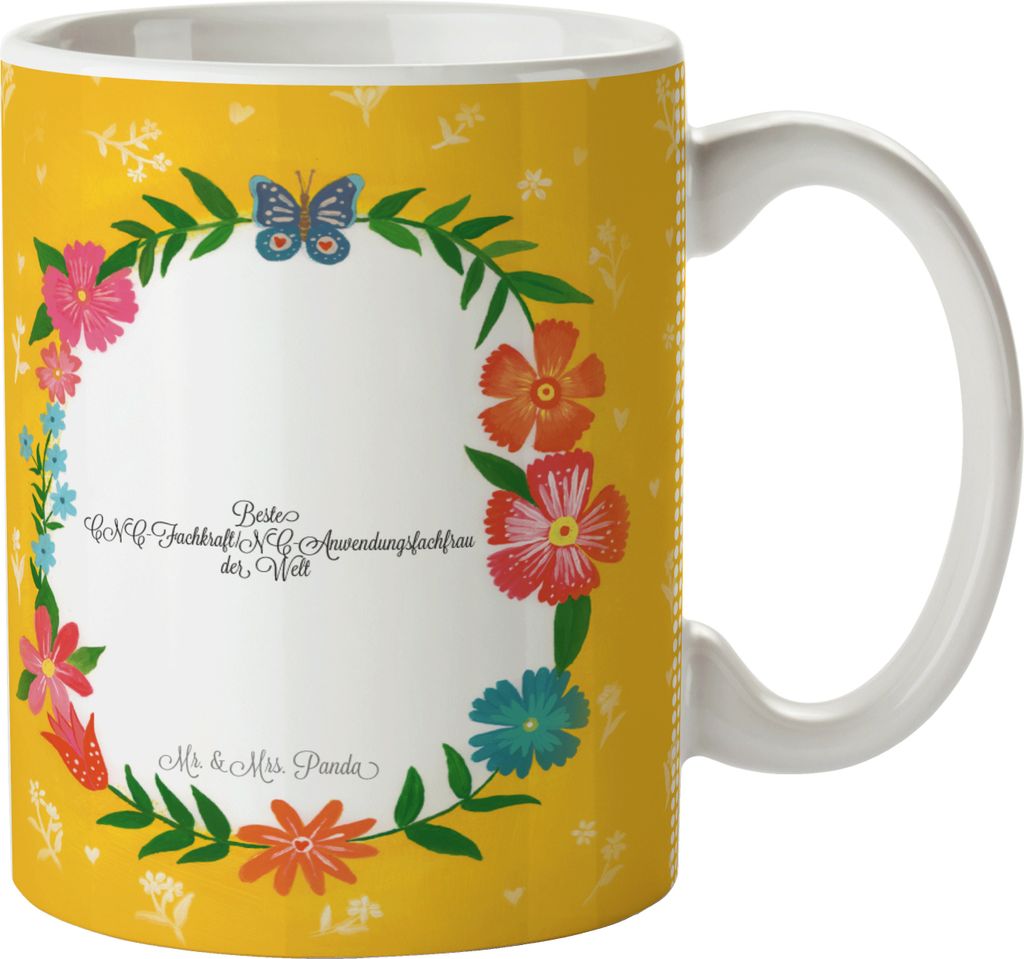 Mr. & Mrs. Panda heißgetränkebecher CNC-Fachkraft/NC-Anwendungsfachfrau - Geschenk, Berufsschule, Becher, kaffeetasse bedruckt, Abschied, Tasse, ...