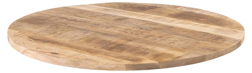 Runde Holzplatte Emilio | 90 x 90 cm | Mangoholz massiv + Rough | gerade Kante | Pflegeleichte DIY-Tischplatte | geeignet für kleine Esstische und...