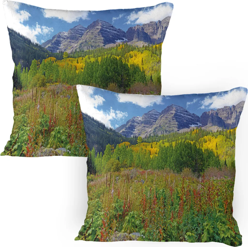 Federe Cuscino 80x80 ABAKUHAUS Montagna Autunno Home Decor