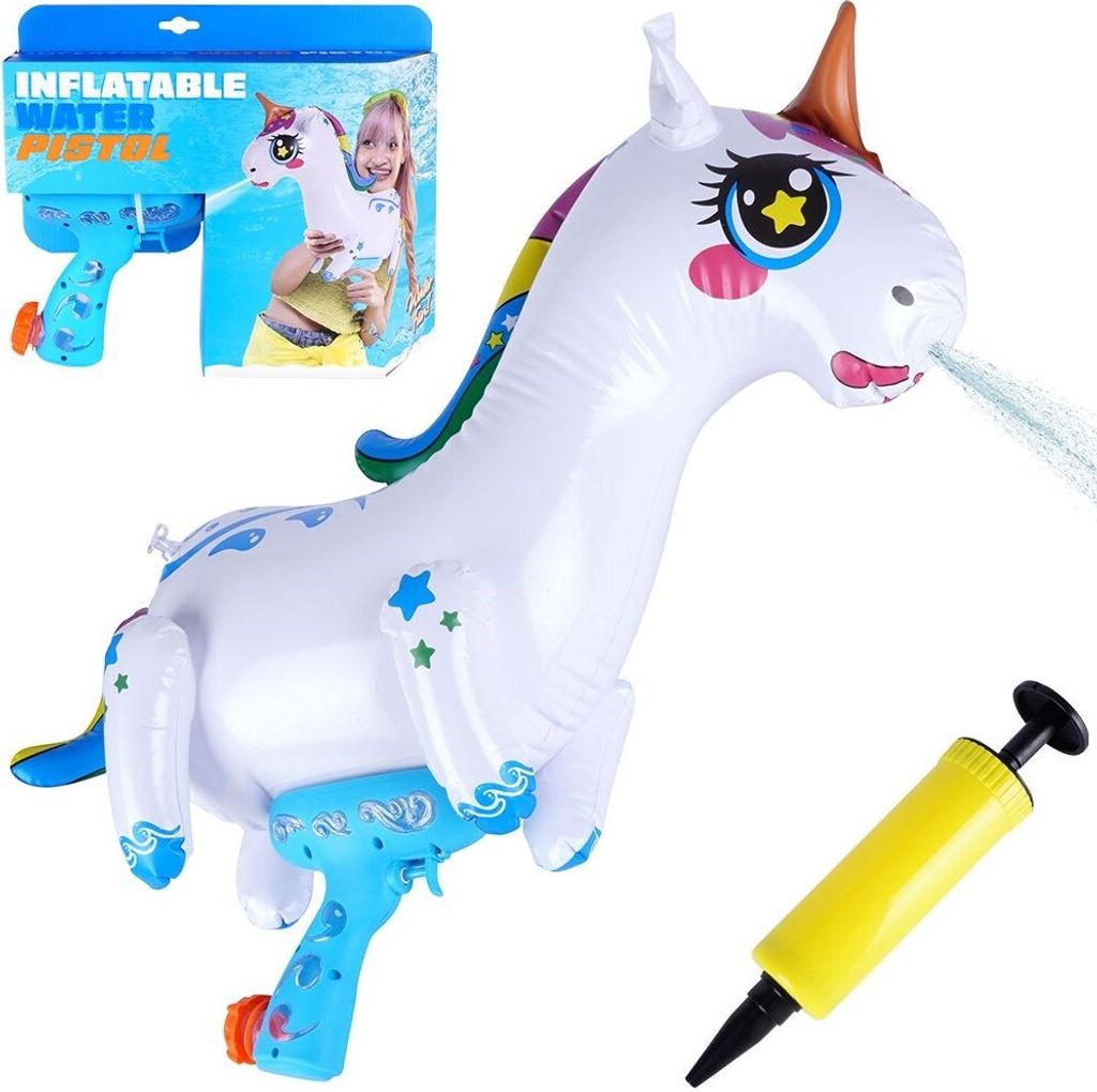 Aufblasbare Einhorn-Wasserpistole für Sommerspiele