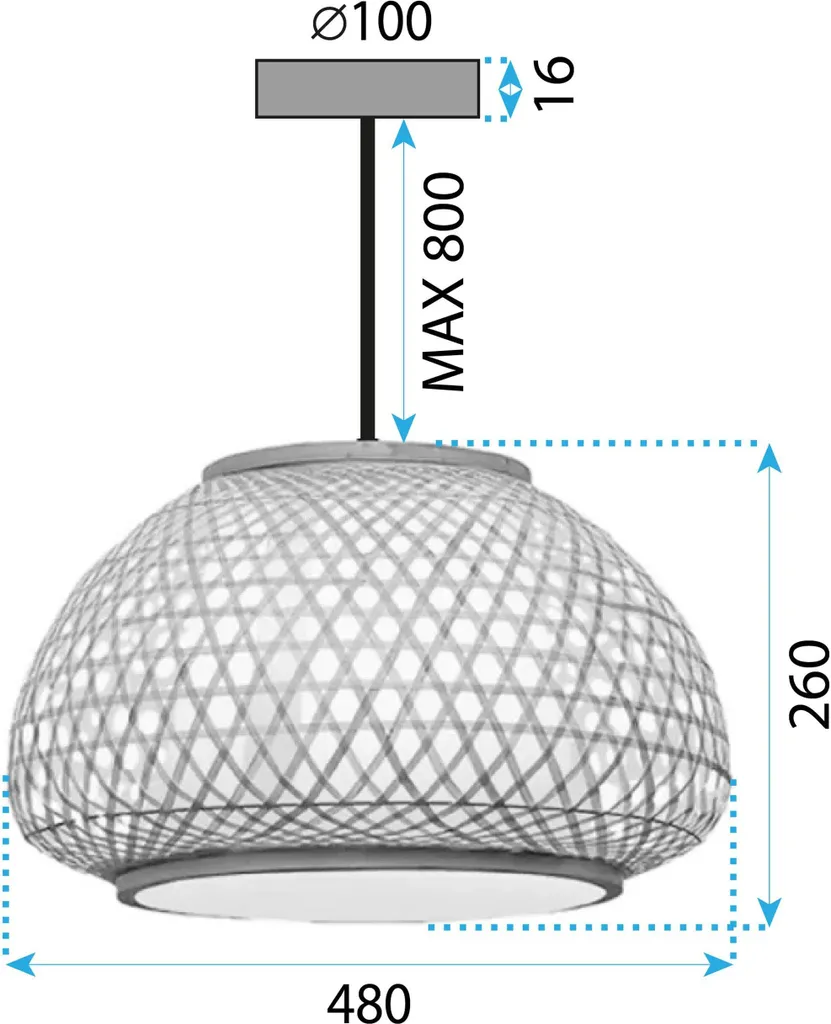 Suspension Boho Toolight APP1649-1CP Beige 48cm pour Intérieur Chic - 6