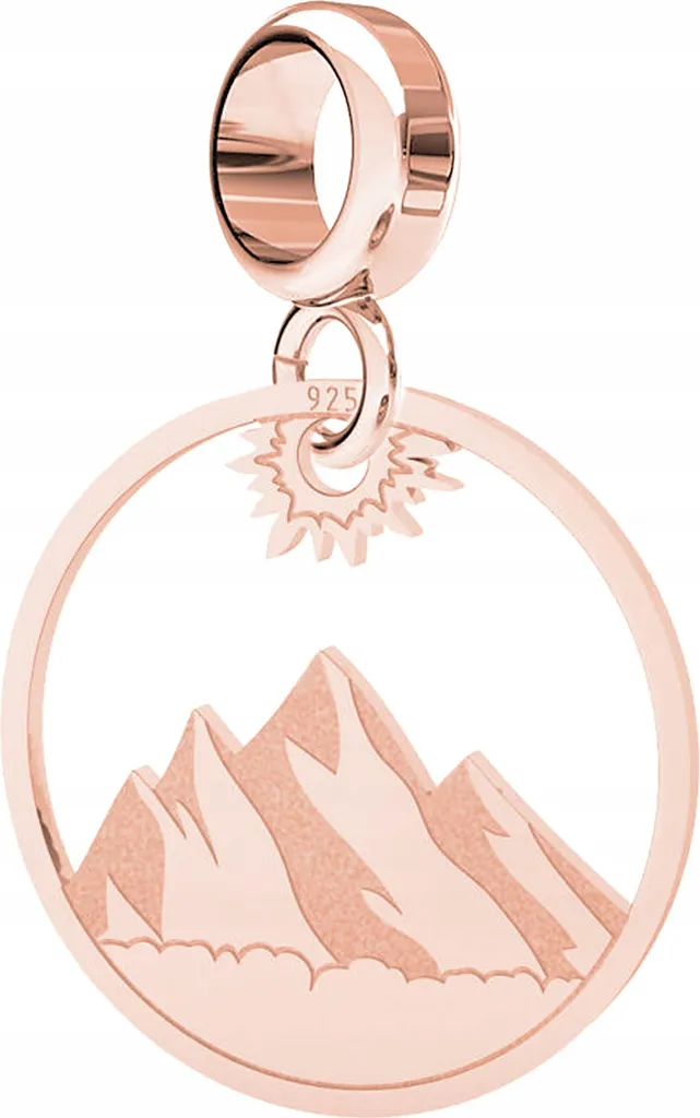 Charm Tatras en argent 925 et or rose hypoallergénique pour bracelet