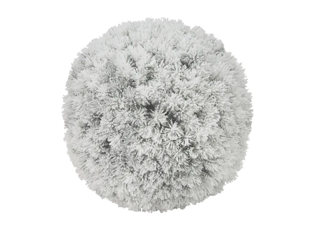 EUROPALMS Palla di Pino Floccata 30cm - Decorazione Natalizia Effetto Neve
