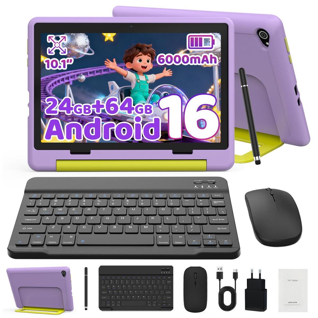 JENBIZZ Kinder Tablet, 10-palcový tablet s Androidom 16, 24 Obrázok produktu 
