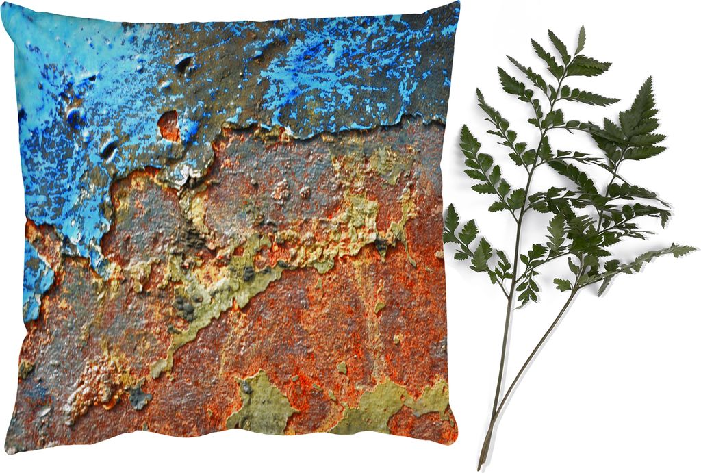 MuchoWow Zierkissen Sofakissen Wohnzimmer Dekokissen 45x45 cm Rost - Metall - Eisen - Industrie - Schlafpolster - Polster für das Sofa