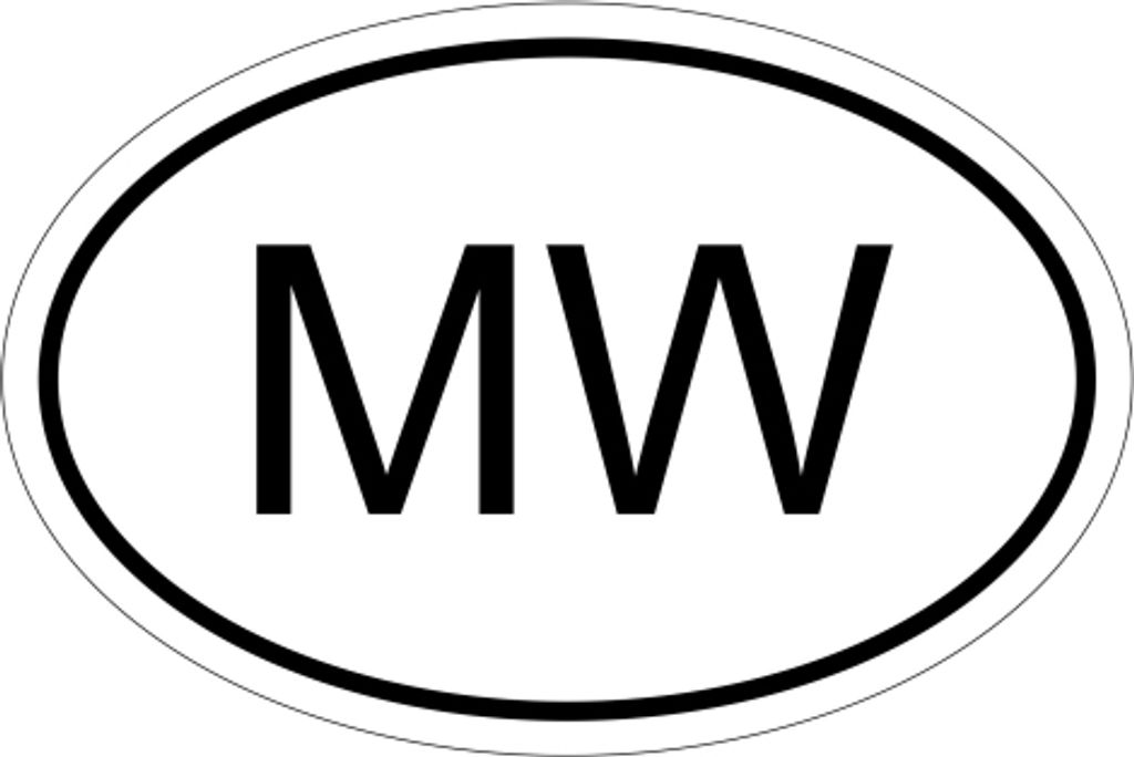 Kiwistar - Autoaufkleber - 10x6,6 cm - außen klebend - Malawi MW 10 x 6,6cm Autoaufkleber Sticker Aufkleber KFZ Flagge Fahne