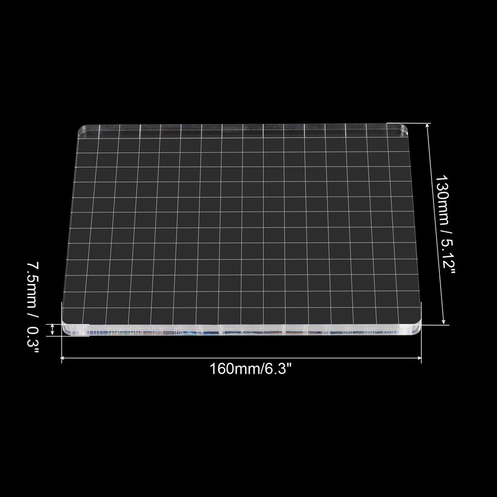 6"x5" Acryl Stempel Block Klar Stempelblock mit Rasterlinien Dekorativ Montage Bl?cke Quadrat fš¹r Sammelalbum Heimwerken Kartenmachen