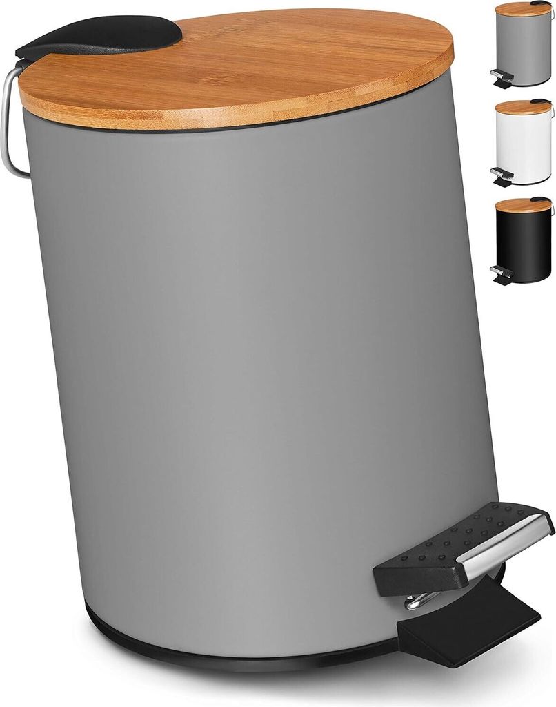 VMbathrooms 3L Kosmetikeimer in edlem Design | Tretmülleimer mit Absenkautomatik (Soft Close) | Eleganter Eimer fürs Bad mit Innenbehälter