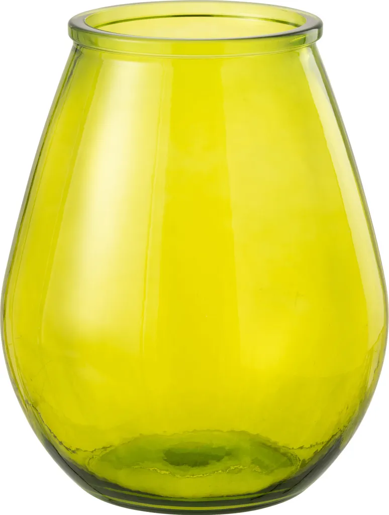 Vase en Verre Jaune Large J-Line Design Œuf - Finition Brillante Luxe