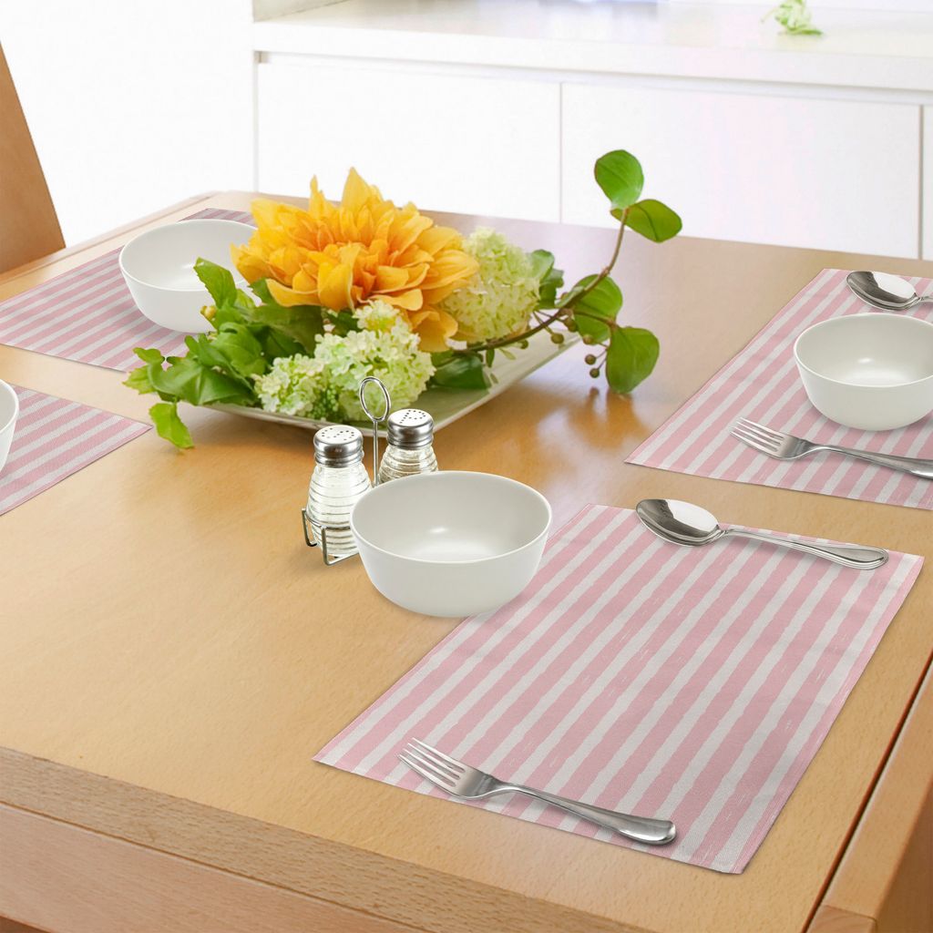 ABAKUHAUS Kinder Platzmatten, Pinselstriche in horizontale Richtung Pastell Color Pattern für Mädchen Kids, Tiscjdeco aus Farbfesten Stoff für d...