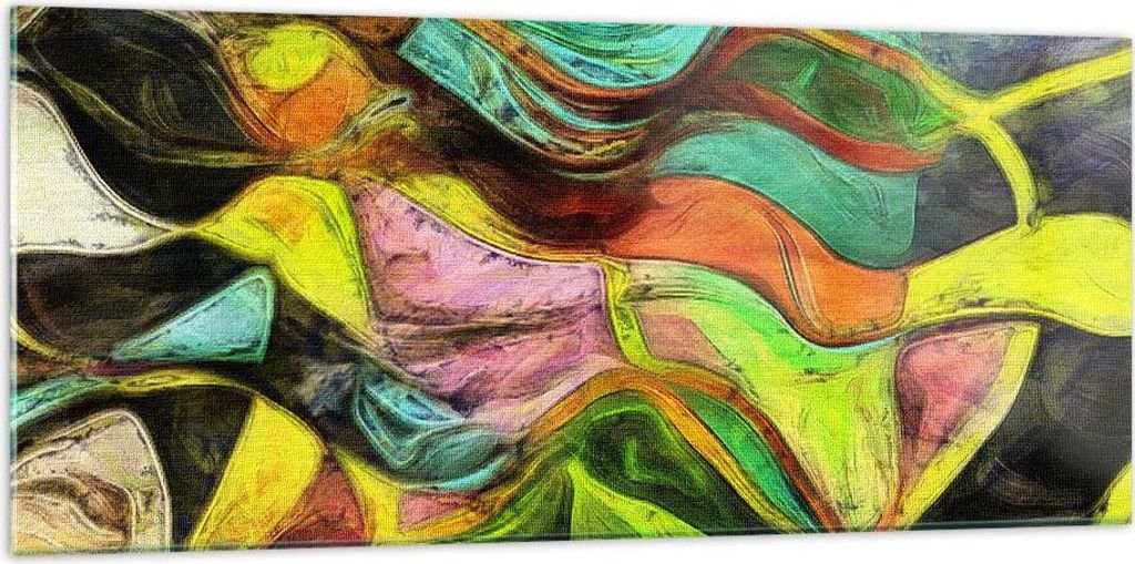 Bilder auf glas - Abstraktion modern - 120x50cm - Glasbilder - Wandbilder - Kunstdruck - zum Aufhängen bereit - Wanddekoration aus Glas - Glas Bil...