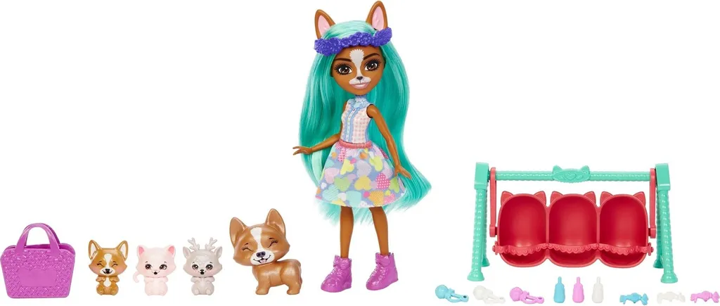 Coffret de Jeu Enchantimals Poupée Crizia Corgi et Spectacle Mattel