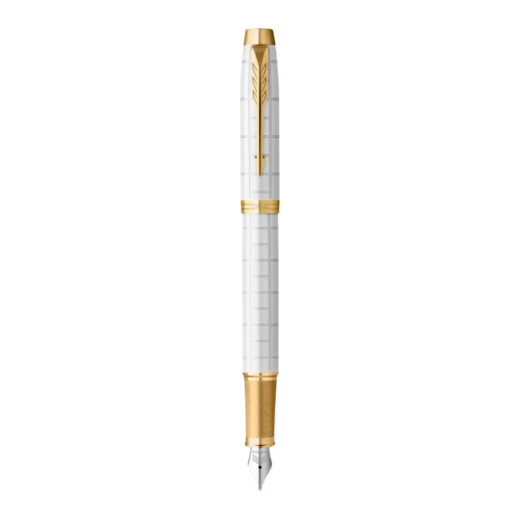 Stylo plume PARKER IM PREMIUM Pearl finition dorée ciselée luxe doré