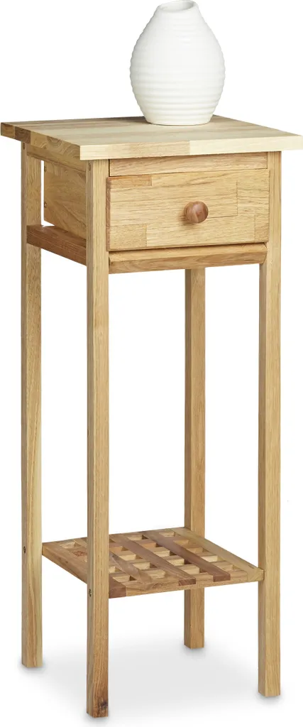 Console en bois de noyer massif pour entrée et téléphone Relaxdays