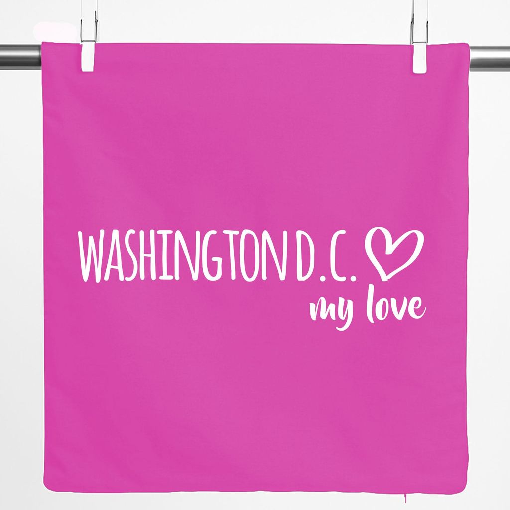 Huuraa Kissenbezug Washington D.C. my love 40x40cm Fuchsia Produktbild 