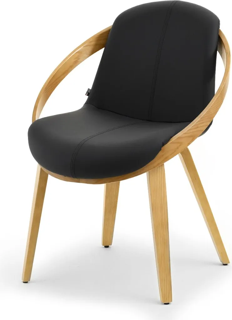 Sedia da Pranzo HODA: Qualità Rovere e Seduta Ecopelle Nera | Shop