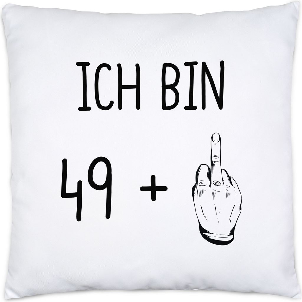 50. Geburtstag Kissen inkl. Füllung Mittelfinger Humorvolle Geschenkidee Runder Geburtstag 50 Jahre Alt Originell