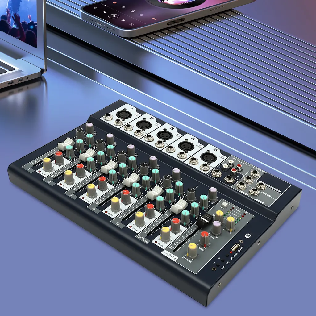 Table de mixage audio 7 pistes format compact pour bars et concerts - 2