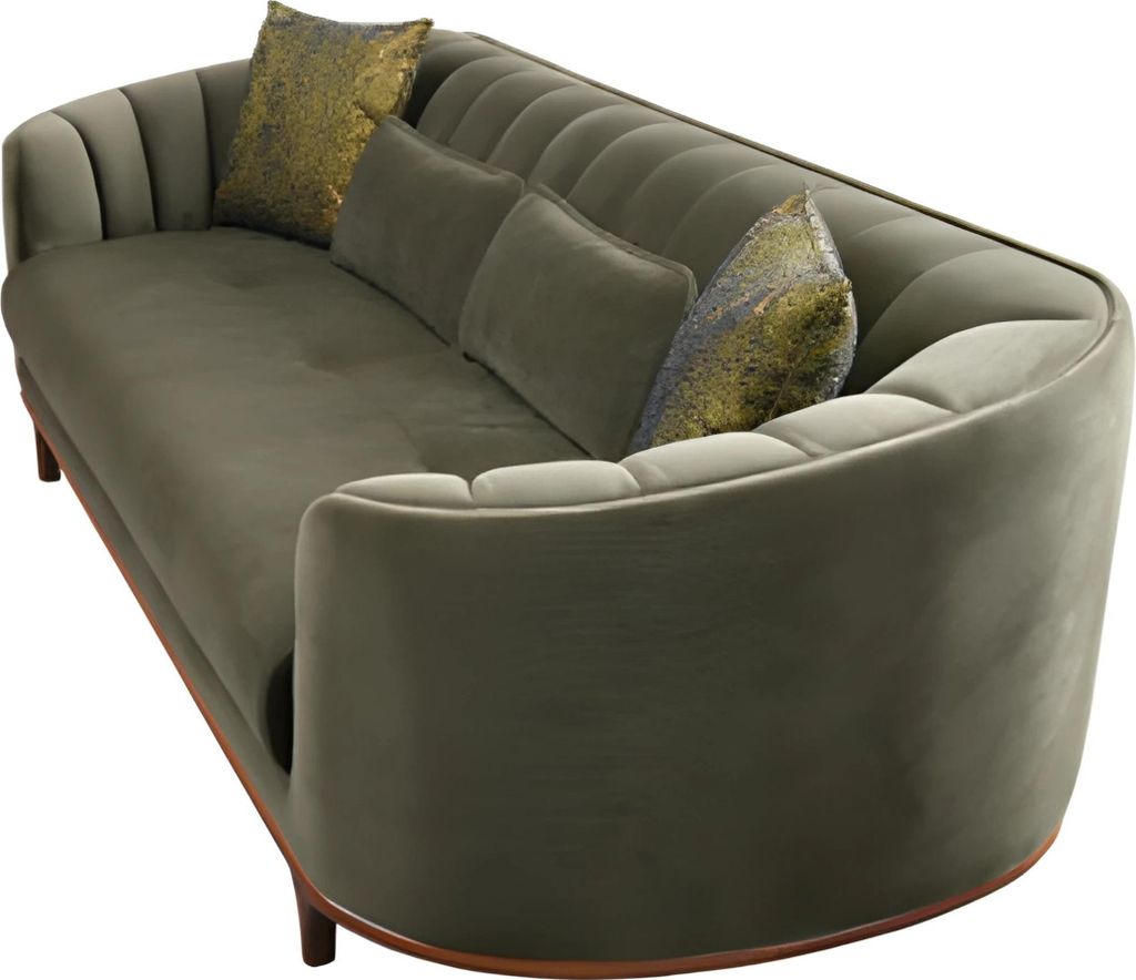 Textil Sofa 3 Sitzer Sofas Grün 240cm Polster Garnitur Moderne Couchen