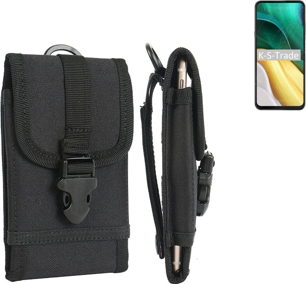 K-S-Trade Holster Handy Hülle kompatibel mit HiSense Infinity H50 Holster Handytasche Gürtel Tasche Schutz Hülle Robust Outdoor schwarz