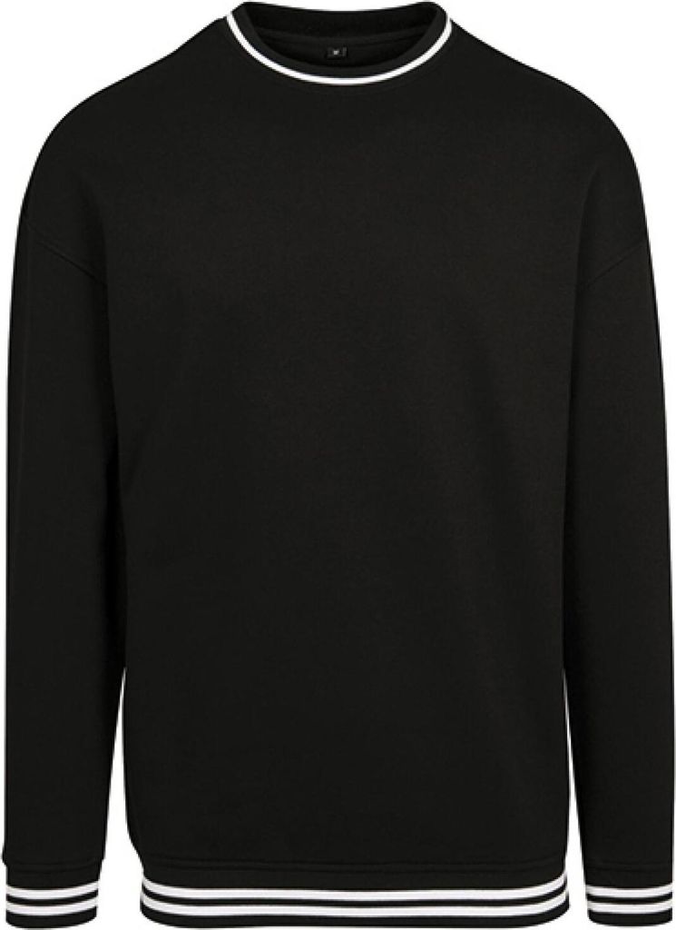 Build Your Brand Herren Sweatshirt College Sweat Crew BY104 Mehrfarbig Black/White S