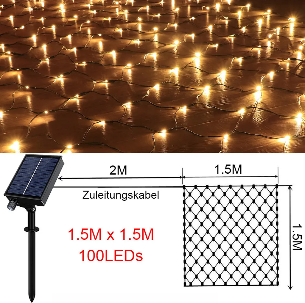 Bianco caldo) Luci a corda solare per esterni, 30 luci a LED, 8 modalità, adatte per giardino, cortile, Natale, feste | Leroy Merlin