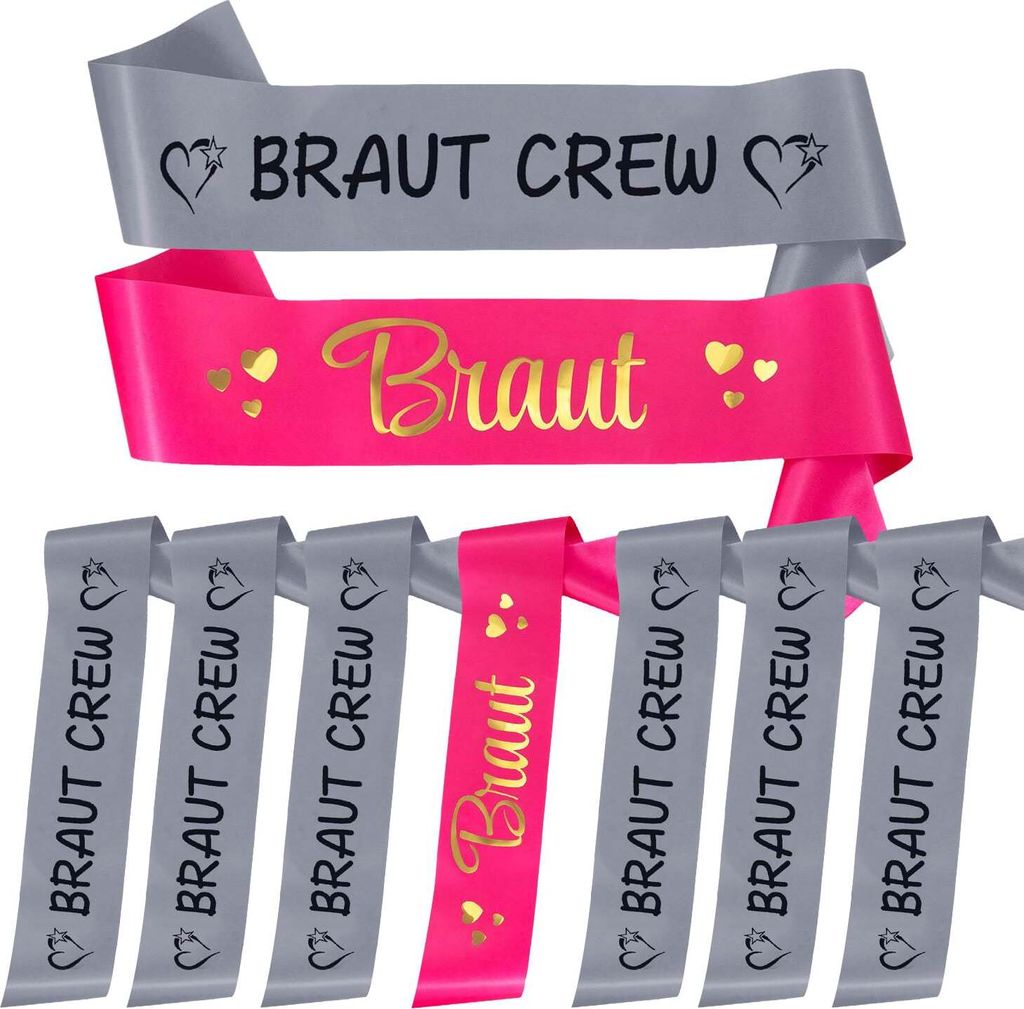 Oblique Unique Schärpe Braut + Braut Crew Set JGA Hen Party Produktbild 