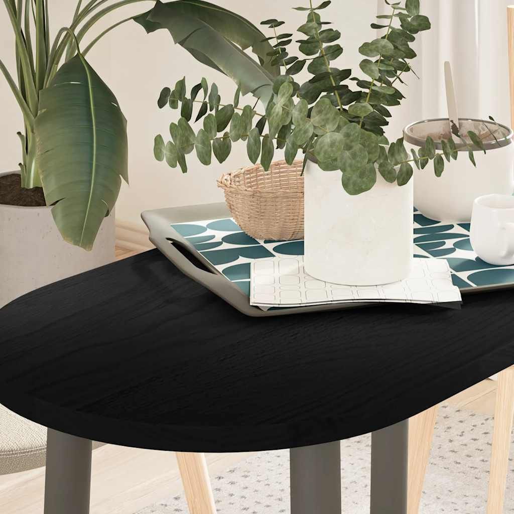 "Spring Sale"Tischplatte - elegantes Design - Schreibtischplatte - Dunkelbraun 80x40x2cm Massivholz Eiche Oval DE625127 - Tischplatten
