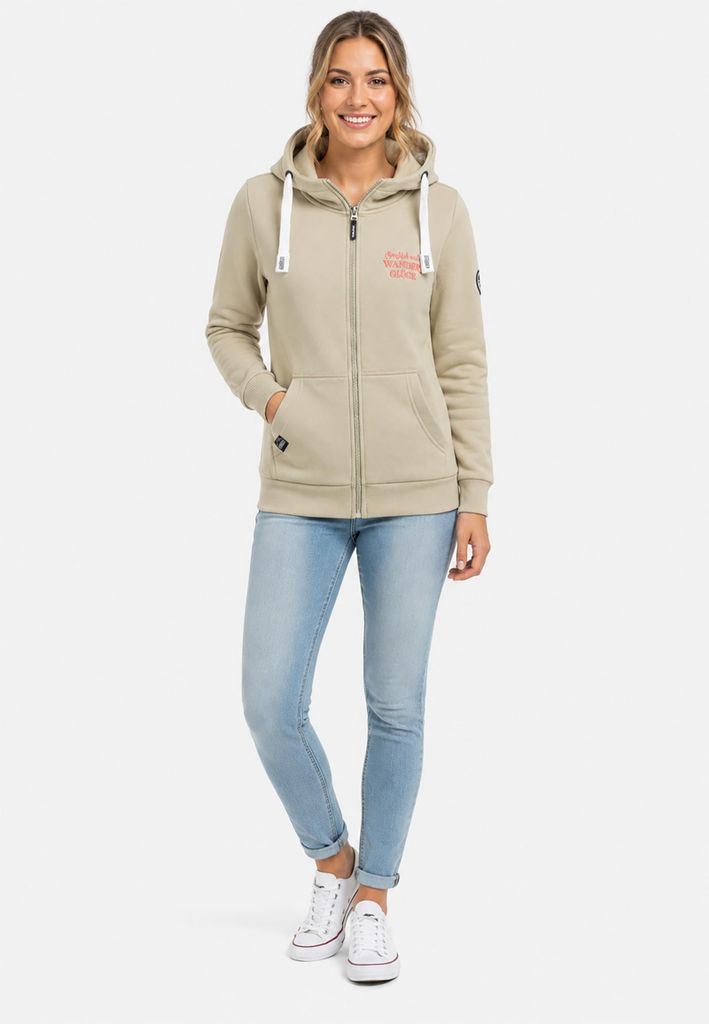 Sublevel Kapuzenpullover Eingrifftaschen Reißverschluss Stickerei Größe: M
