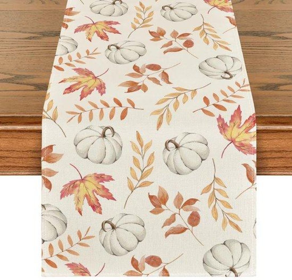 Herbst Tafelloper Orange Blätter 40x100 cm Innen Dekoration