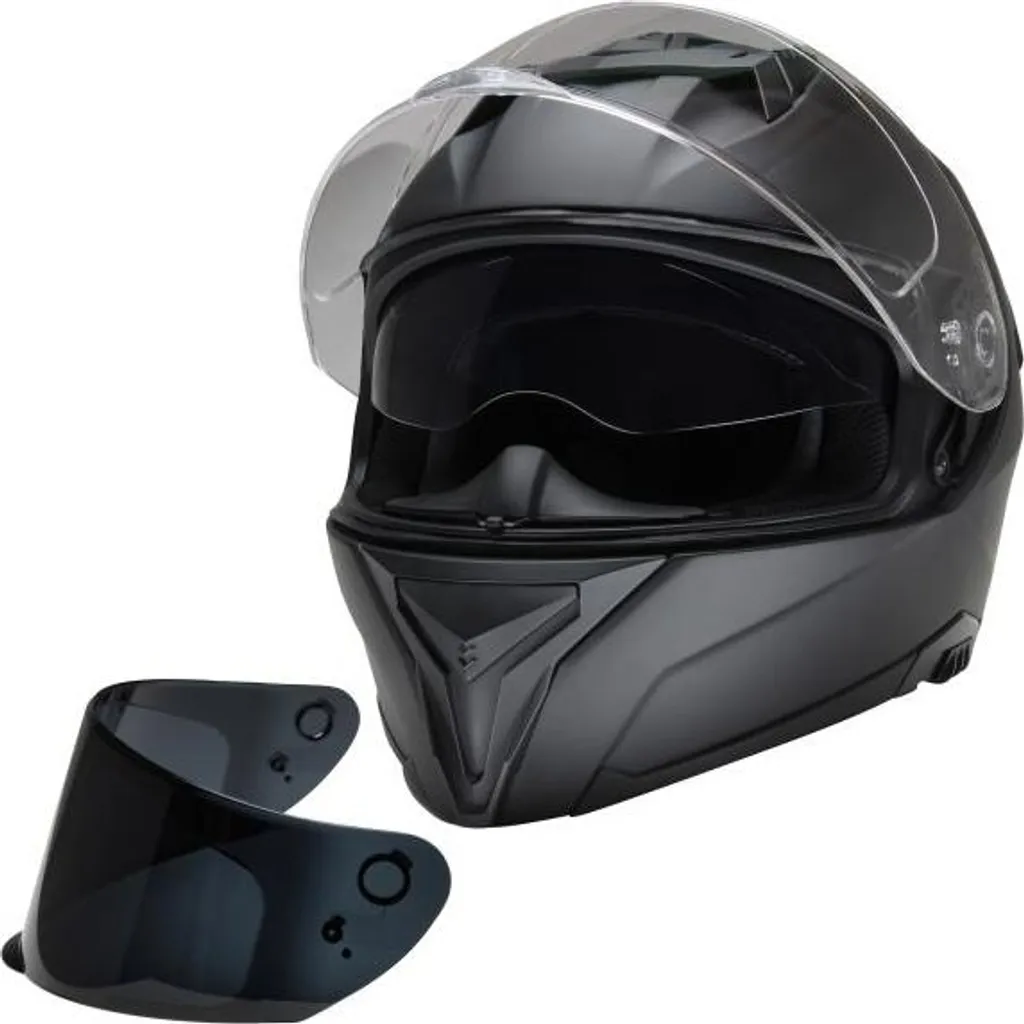Casque moto intégral CMX Blacky noir mat avec visière teintée XXL