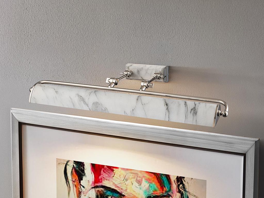 Große LED Bilderleuchte Marmoroptik, Spiegelleuchte verstellbar Breite 70cm