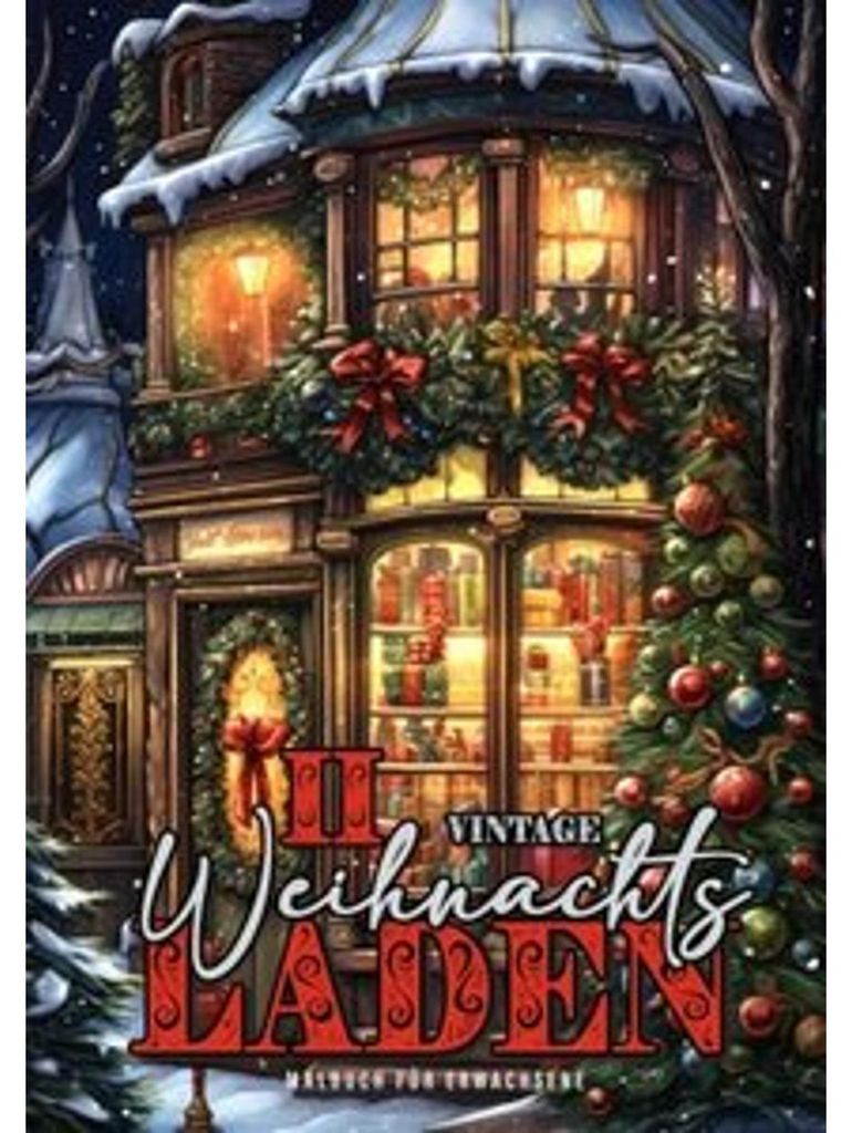 Vintage Weihnachtsladen Malbuch für Erwachsene 2