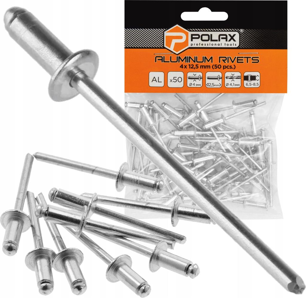 Aluminium-Blindnieten 4 x 12,5 mm (50 Stück)