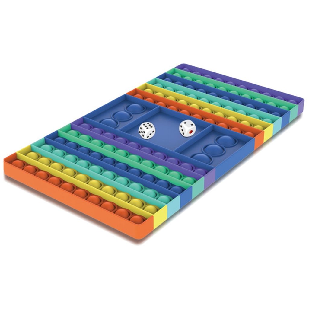 Rainbow Schachbrett Push Bubble Sensory Toy Big Popit Spiel Zappeln Spielzeug DE 