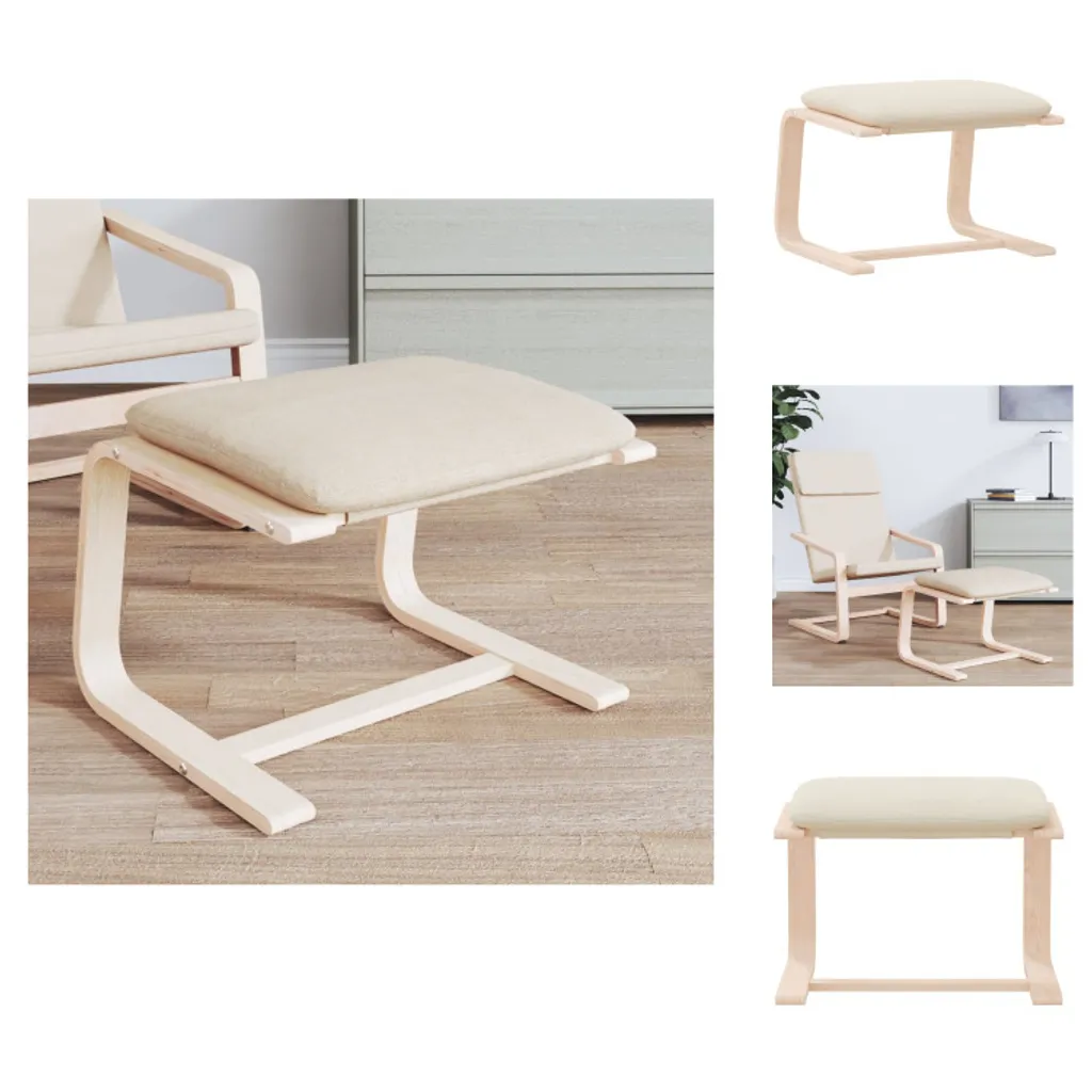 vidaXL Sgabello crema 51x41x40 cm in tessuto - Sgabello imbottito