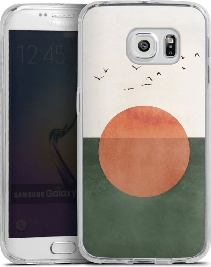 DeinDesign Handyhülle für Samsung Galaxy S6 Edge Silikon Hülle Case Smartphone Schutzhülle Sonnenschein Sonnenuntergang Vogel