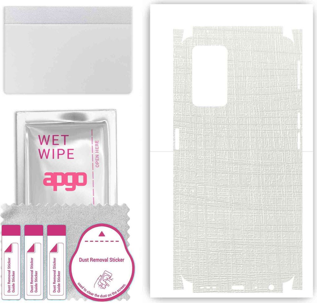 apgo Rückseite + Seiten Schutzfolie, Skin, kompatibel mit Oppo A96 4G, Hinten Displayschutzfolie aus Vinylfolie, kratzfest, einfache Montage - Wei...