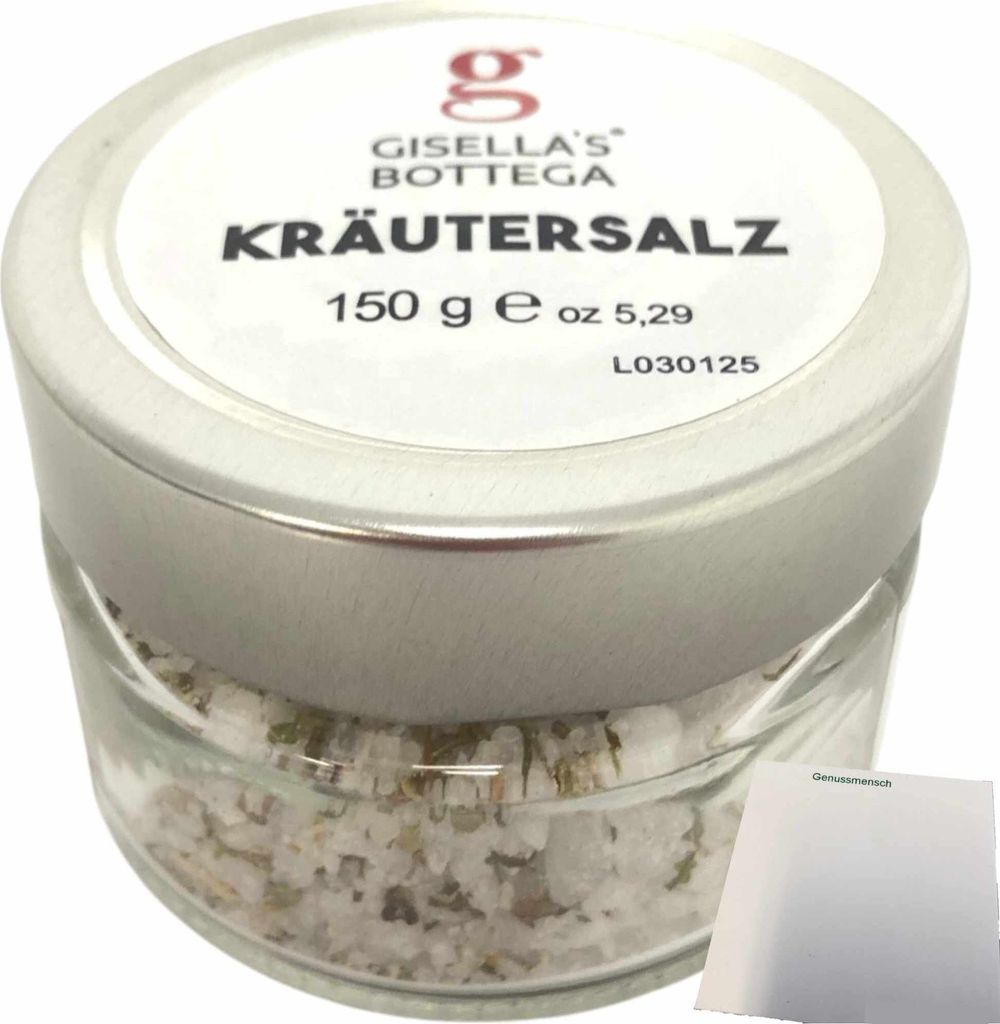 Gisellas Bottega Kräutersalz (150g Glas) + usy Block