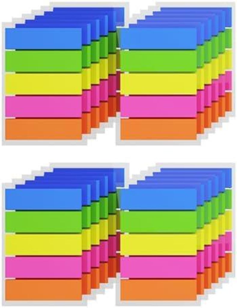 3000 Stück Sticky Notes Index,24 Sets mit 5 Farben, wiederverwendbare Klebefahnen,einfache Index Tabs, Haftnotizen,Seitenmarker Zum Hervorheben vo...