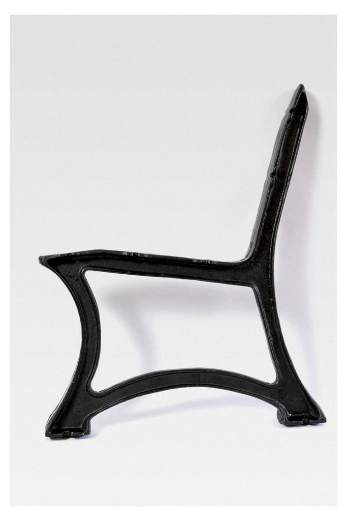 Gusseiserne Bankfüße Schwarz - 2 Stück, mit Rückenlehne - 56 x 41 x 69 cm, für 5 Holzbankbretter - für Gartenbänke, Seitenteil