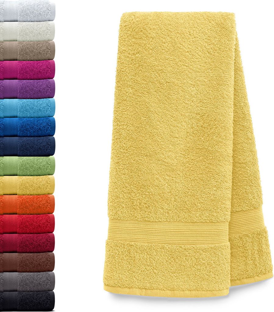 AR Line ARIZONA Handtuch-Serie – 500 g/m² Frottier in 9 Größen verfügbar, Größe: Saunatuch XXL 100x200 cm, Farbe: Gelb