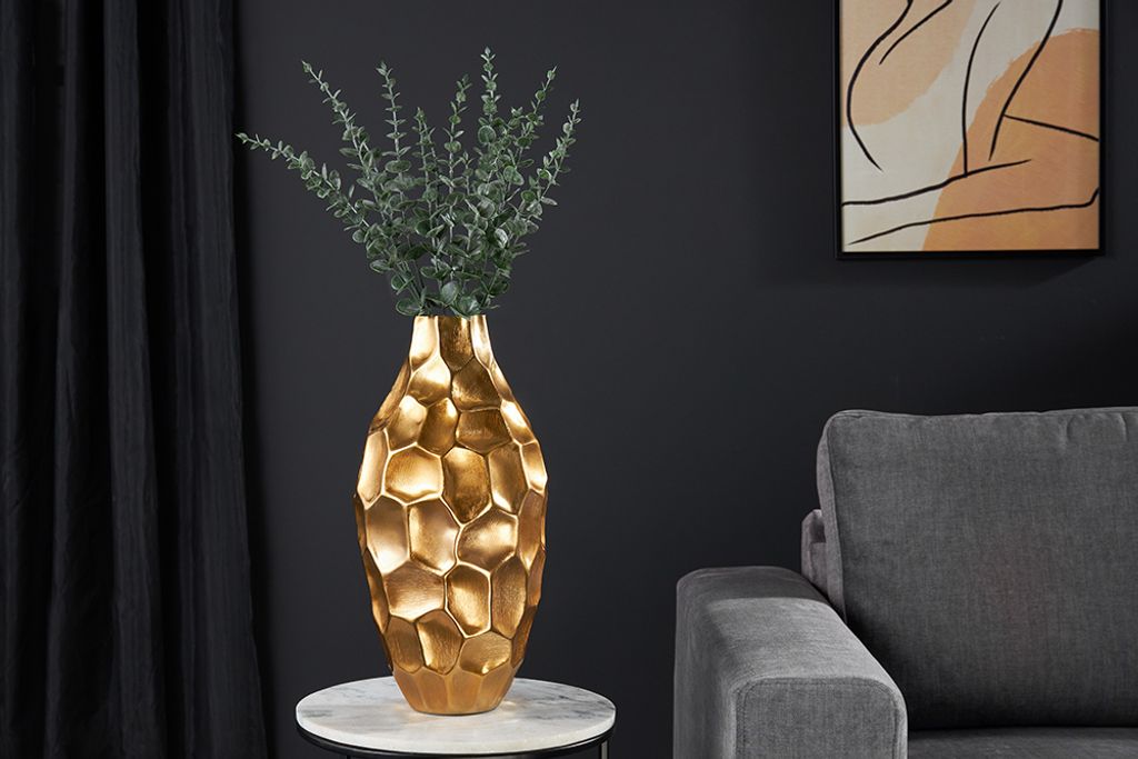 Elegante Vase ORGANIC ORIENT 45cm gold Hammerschlag Design Produktbild 2