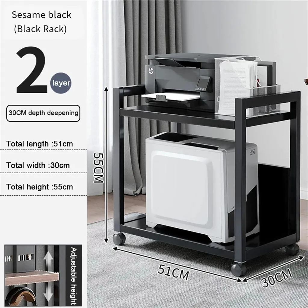 Support d'imprimante mobile pour bureau - Rangement tour PC sous table - 3