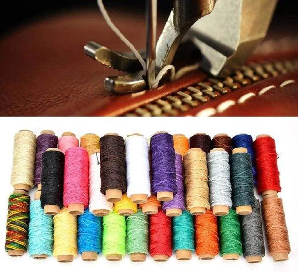 Kit travail du cuir 50 fils colorés et outils acier haute qualité
