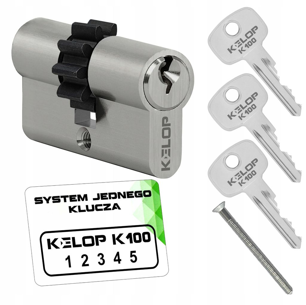 Kelop K100 Schließzylinder mit Zahnrad Nickel Produktbild 