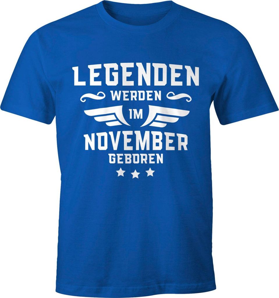 Legenden werden im Monat geboren Herren T-Shirt Geburtstag Birthday Legends are born Moonworks November blau L