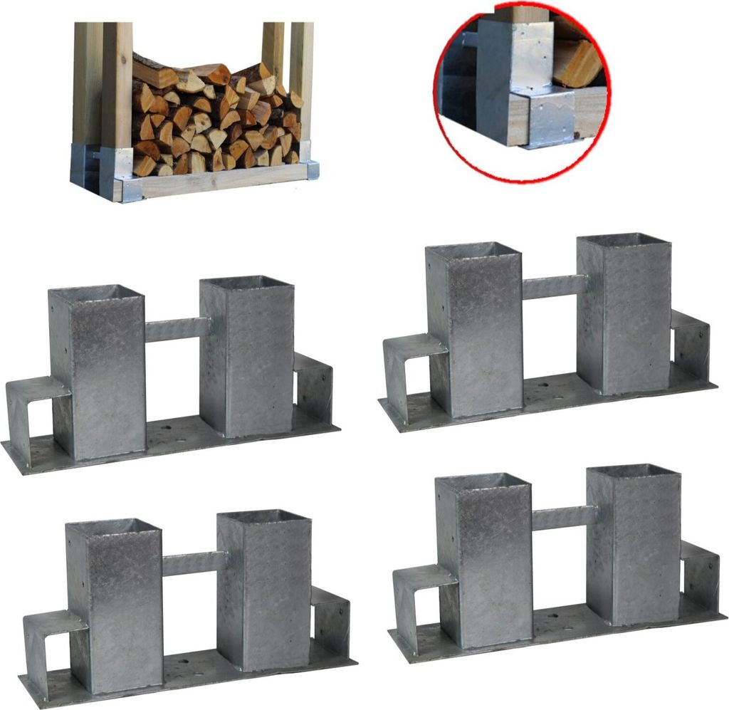 4x Holzstapelhilfe Stapelhilfe für Brennholz Produktbild 