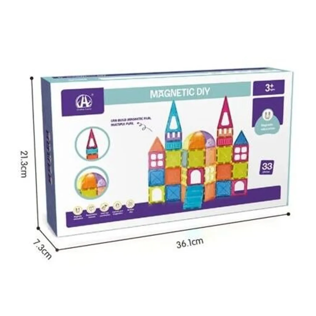 Construction Magnétique 33 Pièces Bavytoy - Blocs Aimantés Puissants